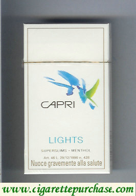 Capri Lights Menthol 100s cigarettes hard box